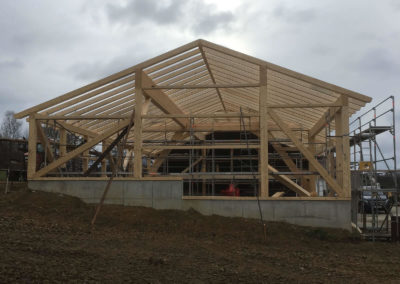 Darstellung eines Hallenbaus aus Holz 2